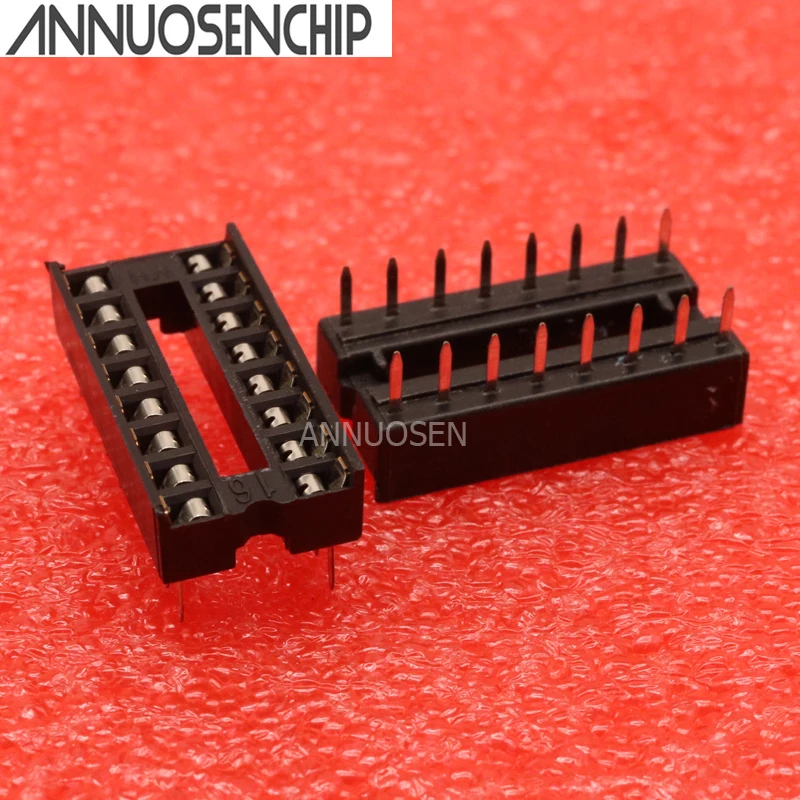100PCS 16pin DIP IC Socket Adaptor Solder Type Pitch Dual Wipe Contact | Обустройство дома