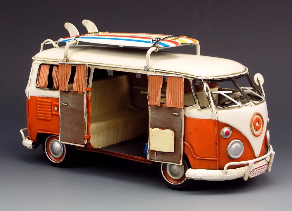 Q версия Античная классическая модель автомобилей ручной работы ретро автобус для дома/кафе/паб украшения или подарки старая мода