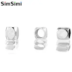 Simsimi 2,5x2,5 мм Квадратные бусины для изготовления ювелирных изделий части отверстие 2 мм DIY малые крошечные шарики для DIY нержавеющая сталь 200