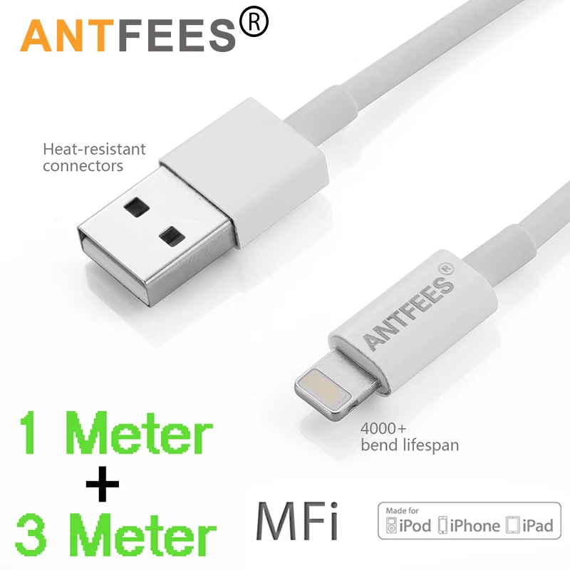 

1M 3M MFi Certified Cable 2.4A Data Sync Cord USB Cable for iPhone 8 7 6 6S Plus 5 5S SE for ipad for iphone cable accessories