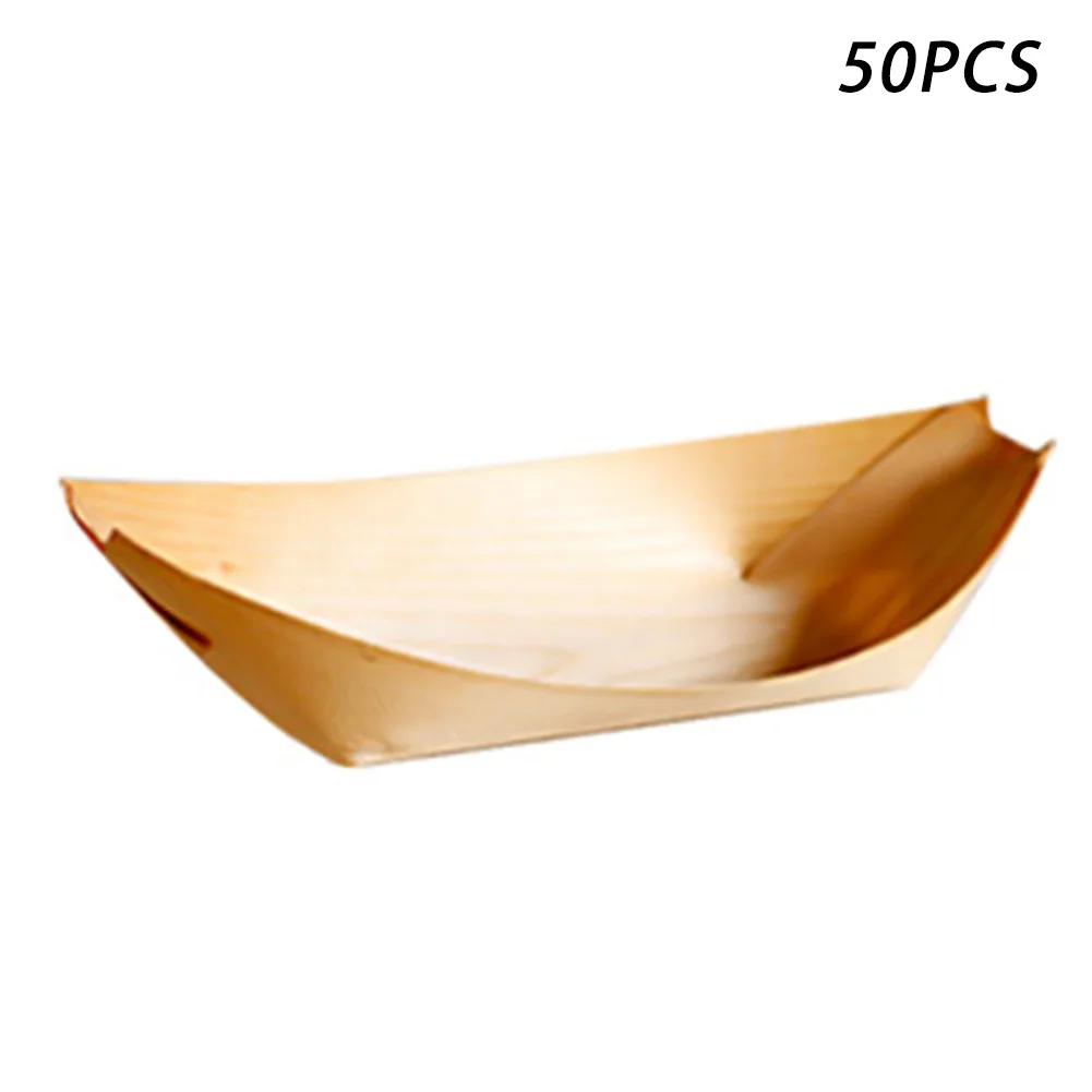 

Snacks Boat Large Party Canapé Eco Friendly Wooden Plate Disposable Wooden