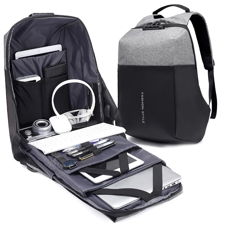 

Notebook Shoulder Bags Nylon Anti-theft 15 inch Laptop Backpack Unisex Men Women Schoolbag USB Charging Business Travel Rucksack