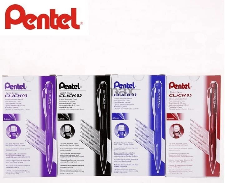 6 шт. Pentel PD275 механический карандаш 0,5 мм Бортовая Автоматическая карандашный ластик Япония 4 цвета письменные принадлежности Офисная& jack школьной