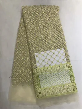 

Elegant evening dress material beaded French tulle net lace fabric for lady GN107(5yards/lot) many color