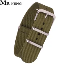 Ejército, militar, OTAN Vintage Retro Nylon reloj 22 mm tela verde correa de reloj tejida Correa con hebilla cinturón 12mm-24mm Accesorios