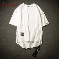 Zongke White T Shirt Men Tshirt Men T Shirt Harajuku Vintage T-Shirt Men Clothes Streetwear Hip Hop Summer Top 5XL 2022 New 2