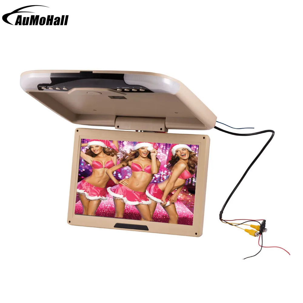 

13" Car Monitor DC 12V 13 Inch Car Ceiling Monitors Roof Mounted Flip Down Monitor Beige Color