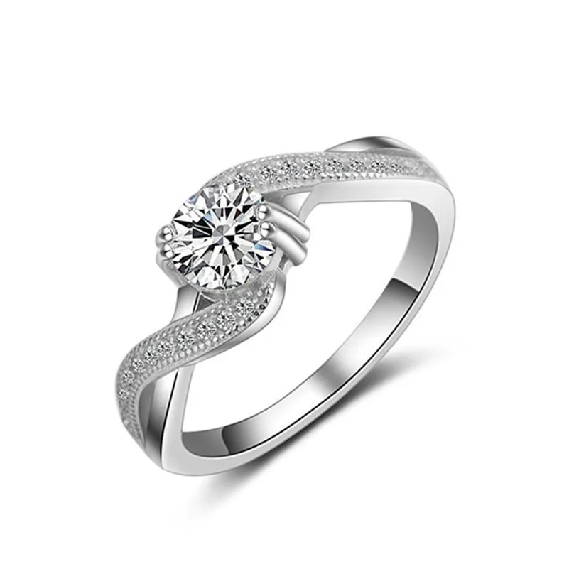 

S925 Sterling Silver Luxury Fine Jewelry Bridal Wedding Rings For Women Engagement Unique Ring Drop Shipping Anelli Donna