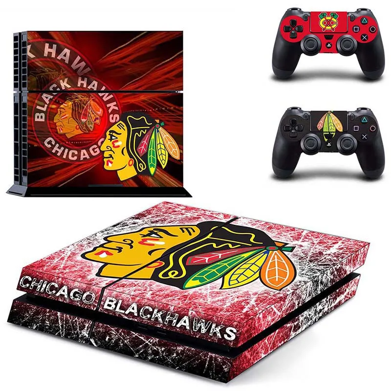 

Stickers Classic PS4 Skin Chicago Blackhawks PS4 Sticker Cover For Sony Playstation 4 Console and Controller Skin PS4
