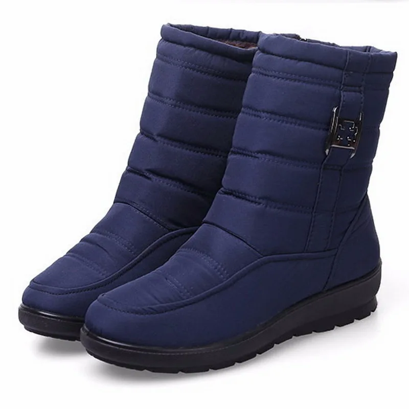 

Women Snow Ankle Boots Female Zipper Down Winter Boots Anti Skid Waterproof Flexible Plush Insole Botas