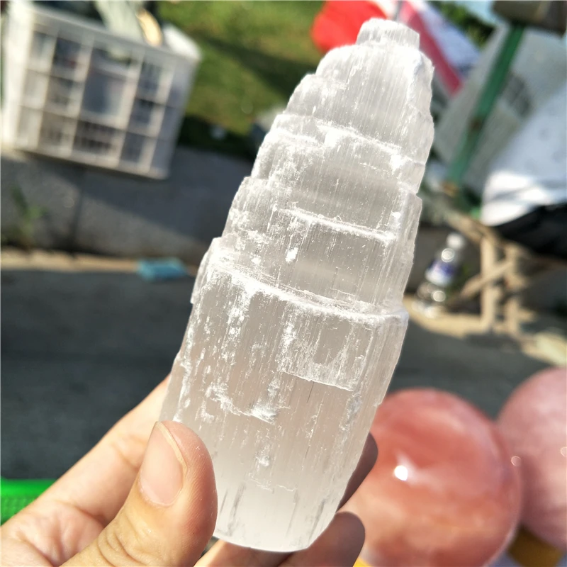 Piedras naturales y minerales Белоснежка селенит wicca лампа башня|Камни| |