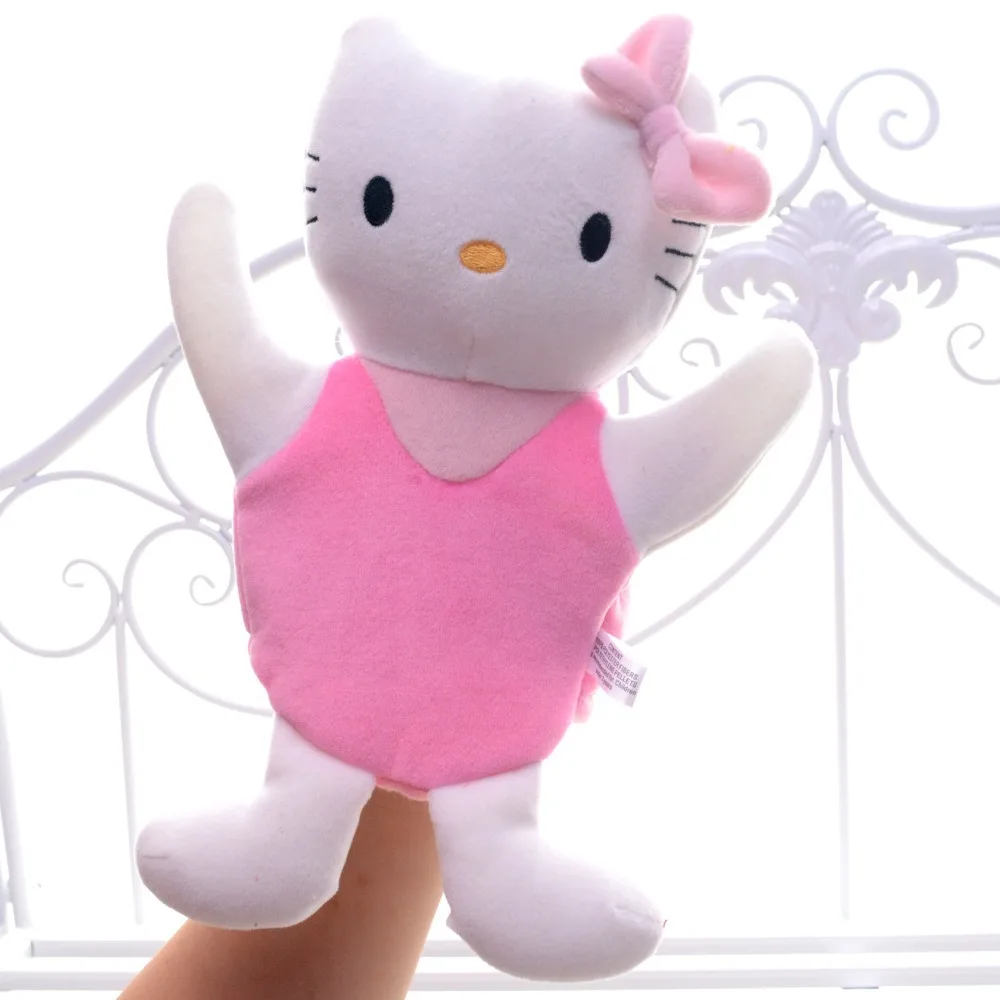 Pink Hello Kitty Hand Puppet Plush Cartoon Figure Kids Girls Baby