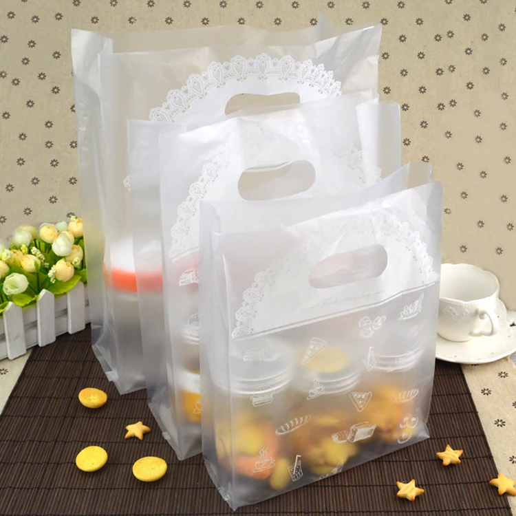 300pcs Wholesale white lace pattern Handbag,baked cake dessert food packaging bags,bread