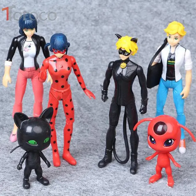 tofoco 6pcs set miraculous ladybug and cat noir juguetes toy doll tofoco 6pcs set miraculous ladybug and cat noir juguetes toy doll lady bug adrien marinette