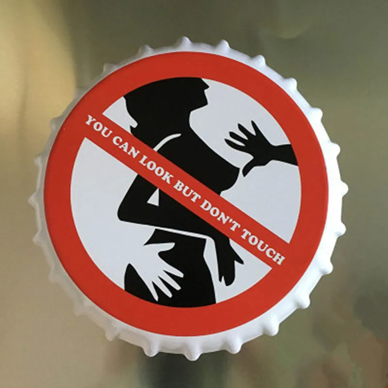 

You can Look But do not touch Round Beer Cap Metal Sign 35 cm Vintage Beer Sign Bar Cafe Home Shabby Chic Tin Sign