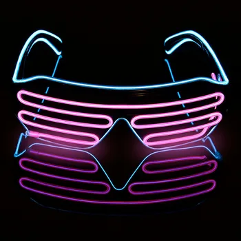 

2018 Luminous Flashing Wire Party Double Color LED Fluorescent Light Halloween Glasses GlowingParty Decorations Dropshipping