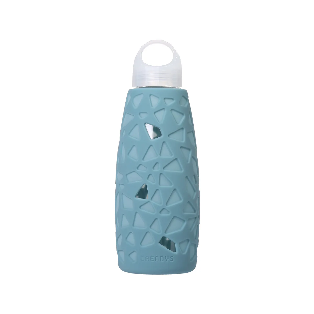Умный дом X 350 мл креативная силиконовая стеклянная чашка для воды геометрическая головоломка высокая бутылка Бора портативные чайные бутылки анти-горячий - Цвет: Темно-синий