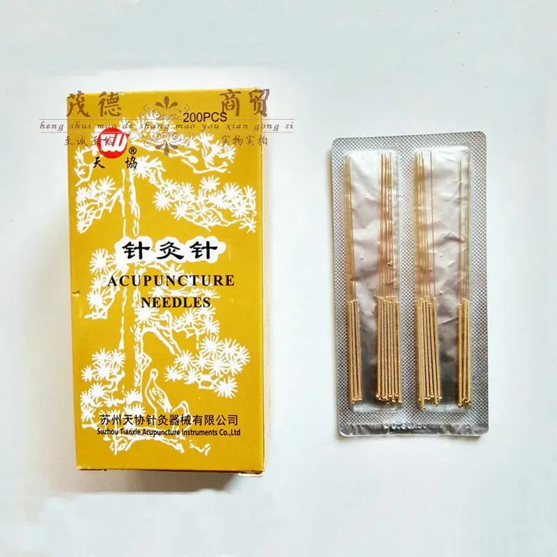 

200 pcs/ lot Fully gold-plated traditional sterile acupuncture needle Non-disposable acupuncture needle