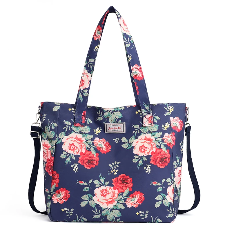 

2019 Fashion Women Handbag Big Size Tote Ladies Casual Flower Printing Nylon Shoulder Messenger Bag Beach Bolsa Feminina