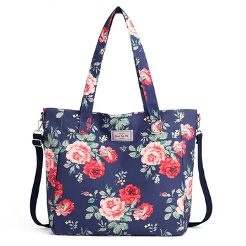 

2020 Fashion Women Handbag Big Size Tote Ladies Casual Flower Printing Nylon Shoulder Messenger Bag Beach Bolsa Feminina