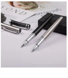 Высокое качество Роскошный Металлический Шариковая ручка 1 мм черные чернила гелевая ручка канцелярские Бизнес Офис Подписание Pen поставляет подарки 03659