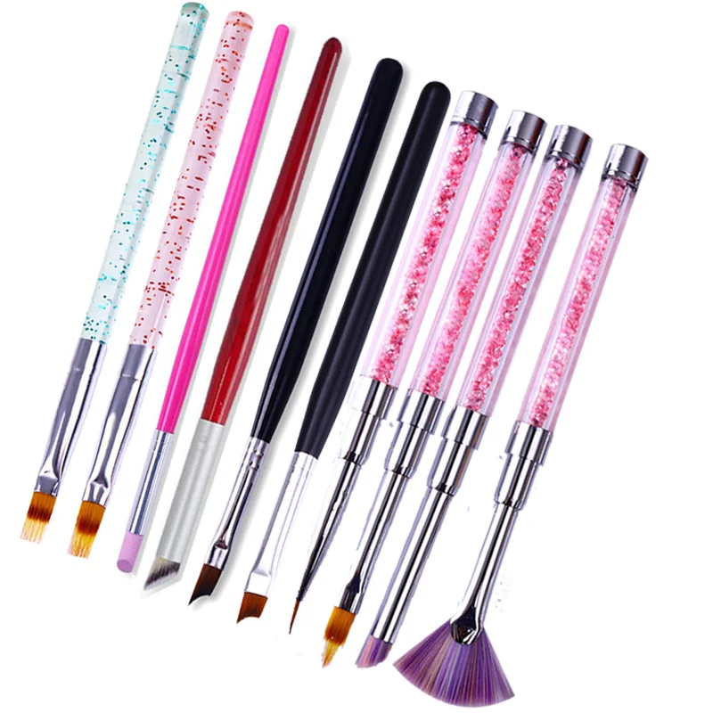 5pcs Gradient Drawing Nail Brush UV Gel Painting Pen French Tip Brush