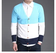 New Spring And Autumn Fashion Sweater Man Fashion Design Patchwork New Year’s Warm Cardigan Male M~2XL