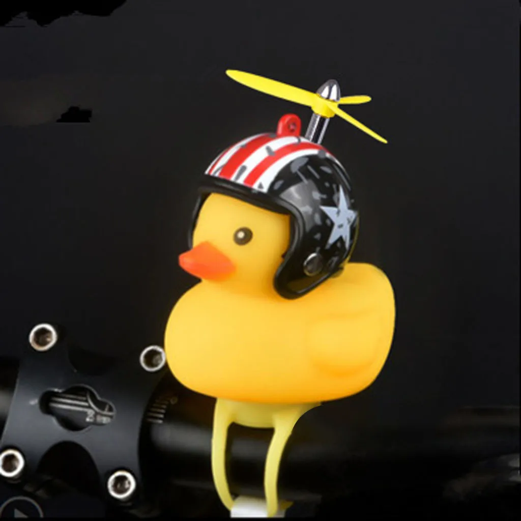 Perfect 1pcs Cartoon Yellow Silica Gel Little Duck Shape Bicycle Bells Shining Mountain Bike Handlebar Duck Head Light Accessories New 14