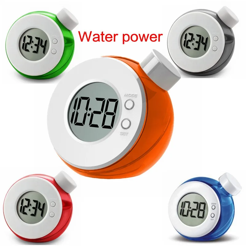 

New Arrivals Mini Digital Creative Smart Water Element Clock Magic Water Power Mute Clock With Calendar Christmas Gifts