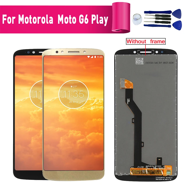 Для Motorola MOTO G6 play ЖК-дисплей с сенсорным дигитайзером в сборе для Moto Play XT1922 LCD 100%
