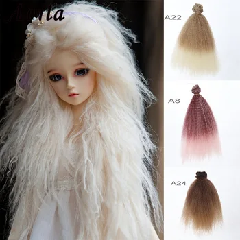 

Dropshipping Promotion 15*100cm DIY Mini Tresses Doll Wig High-Temperature Material Straight Hair Wig For BJD Doll Accessories