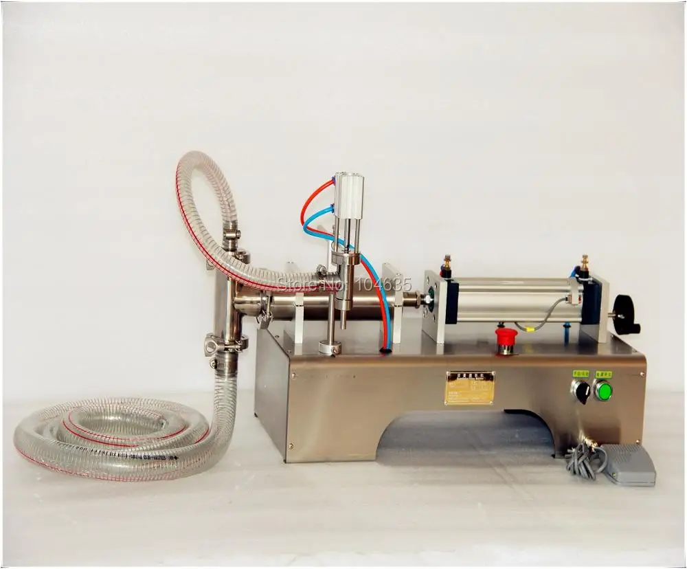 Полностью пневматический наполнитель жидкость или машина для наполнения пасты, пневматический, полуавтоматический наполнитель, одноголовый жидкий наполнитель 100-1000 мл