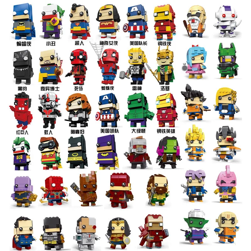 Новинка Brickheadz фигурки супер герой DC Лига Справедливости brick Heads Железный человек паук Строительные блоки детские игрушки