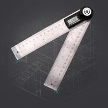 

2 in 1 Digital Protractor 360 Degree 200mm Digital Display Inclinometer Goniometer Liquid Level Carpentry Measuring Instrument