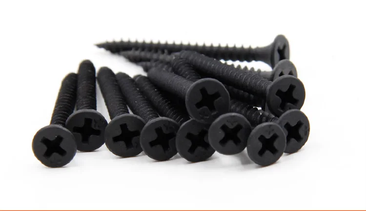 

100pcs/lot M3.5*16/20/25/30/35/40/50 black carbon steel phillips cross recessed flat countersunk drywall screws wood screw 161