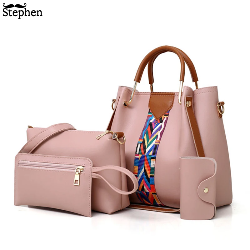Bolsos de moda para mujer 4 unids/set bolsas compuestas bolsos de hombro para mujer bolsas de hombro de gran capacidad para mujer
