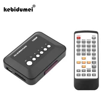 

kebidumei USB 2.0 1080P HD SD/MMC TV Videos SD MMC RMVB MP3 with IR Remote Controller 5V 2A Multi TV USB HDMI Media Player Box