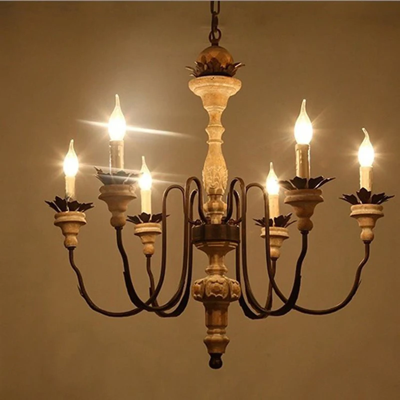 Деревянная люстра, освещение в скандинавском дизайне, светодиодный светильник с подвеской, люстры в стиле АР-деко, винтажный домашний декор
