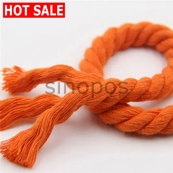 Three strand thick twisted cotton rope, DIY colored ropes belt