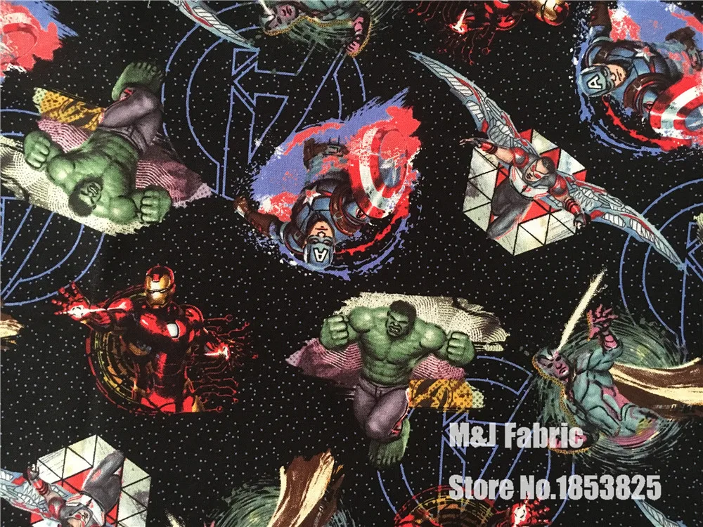 108*50 см Мультфильм Супермен, герои сборная игрушка "Железный человек", "Капитан Америка хлопок ткань DIY Ручная работа дизайнерское постельное белье домашний кошелек из ткани