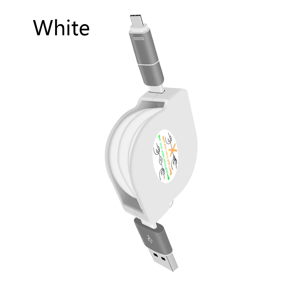 Camdems выдвижной 2in1 Micro USB n Тип C кабель для синхронизации и передачи данных до 95 см