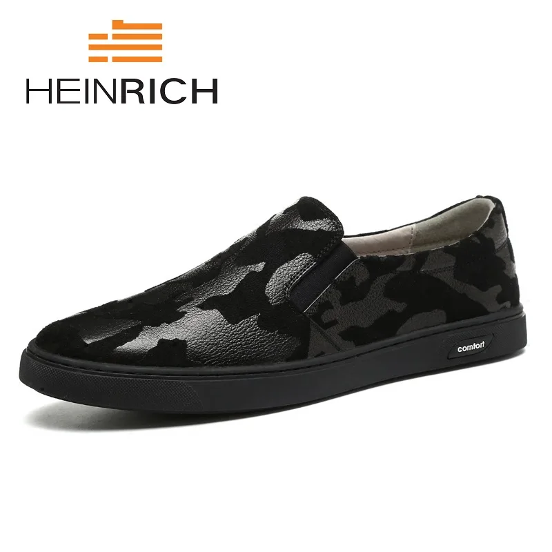 

HEINRICH 2018 Hot Sale High Quaity Canvas Mens Shoes Casual Slip On Men Brand Designer Loafers Shoes Chaussures Hommes