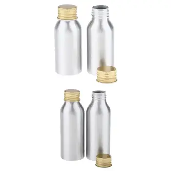 

Empty Aluminum Bottle Cosmetic Container for DIY Cosmetics Easy Filling Jars Makeup Product Jar Pack of 4 Pcs 50ml100ml