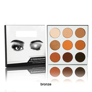 

9 Colors Eye Shadow Palette Kyshadow Pressed Powder Eyeshadow Bronze Burgundy Metallic Matte Glitter Makeup Palette Cosmetics