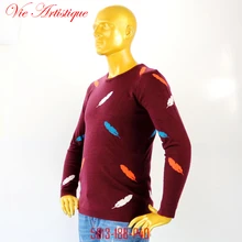 2017 fall winter men’s knitted casual turtleneck sweater coat cardigans pullovers feather camouflage black red navy 2018 VA