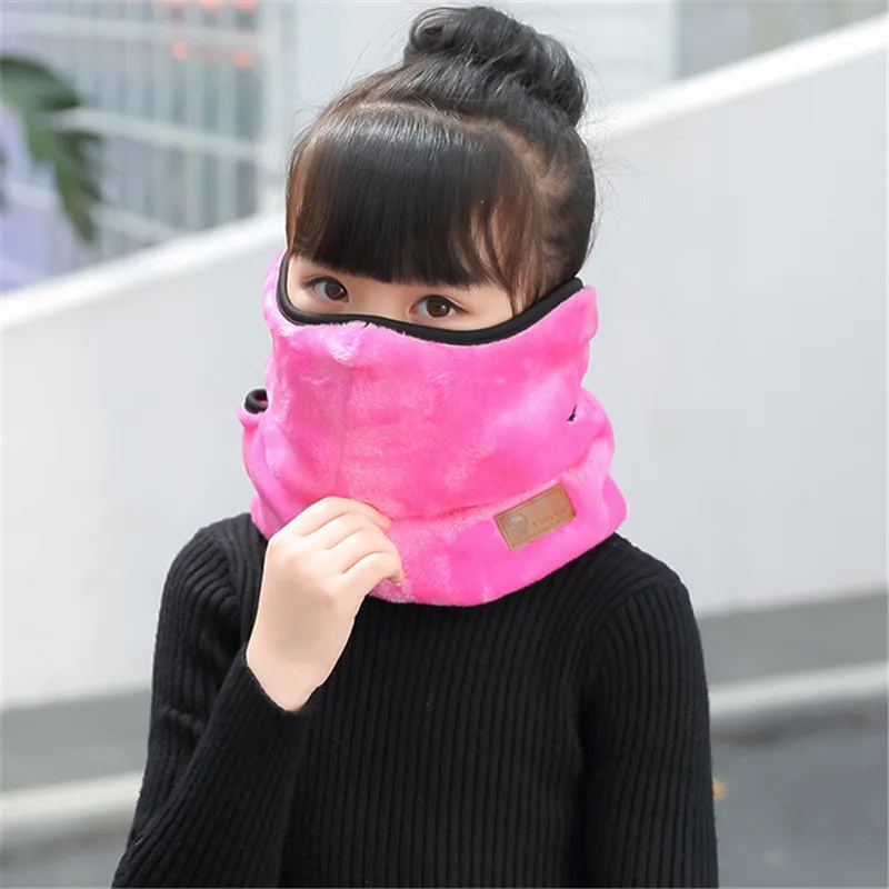 Зимний шарф ветрозащитная Пылезащитная маска для лица Теплые маски для шеи подходит для велоспорта, лыжного туризма, путешествий, спорта на открытом воздухе - Цвет: Child-Rose red