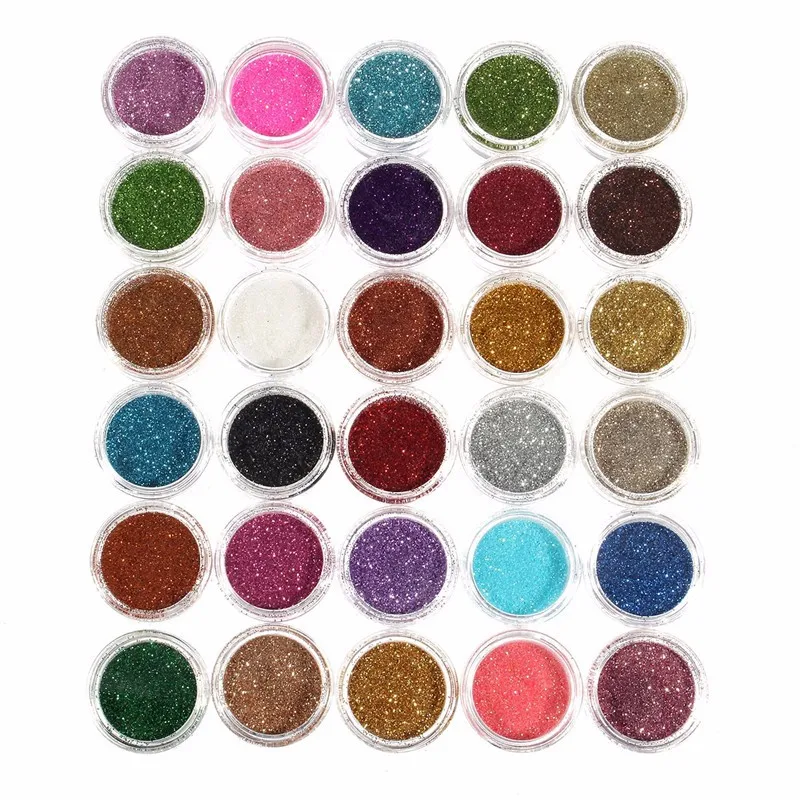 

30Pcs Mixed Colors Glitter Eyeshadow Powder Pigment Mineral Spangle Makeup Cosmetic Set Long-lasting 2019 Random Color