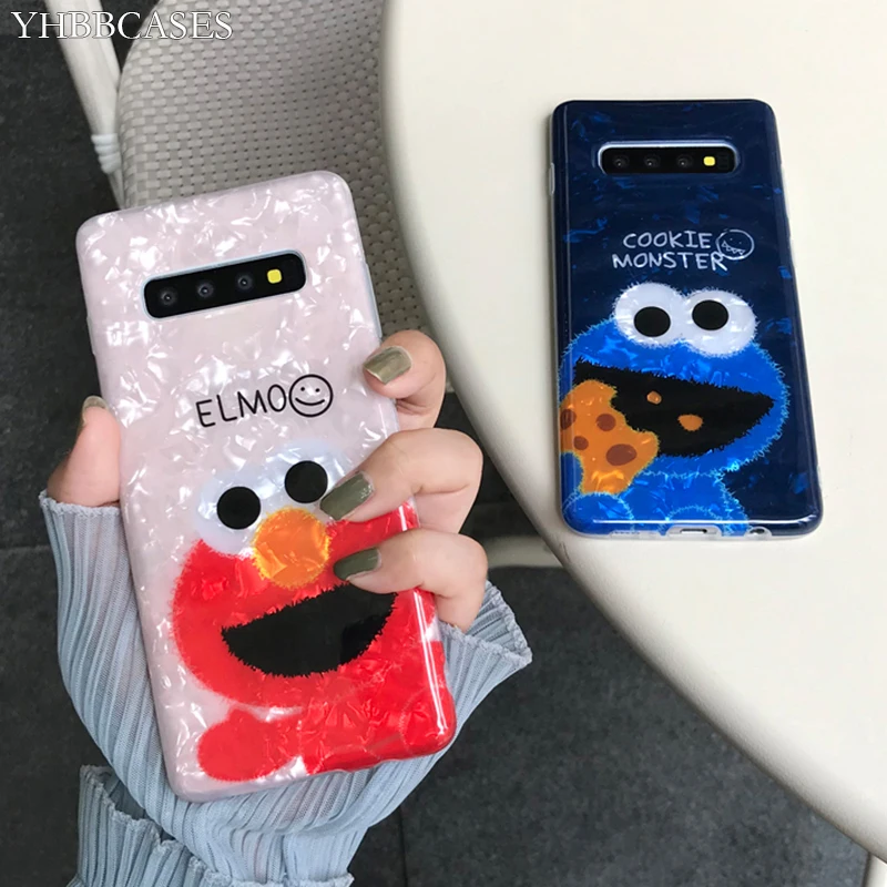

YHBBCASES Cartoon Funny Cookie Soft Cases For Samsung Note 10 Plus 8 9 Galaxy S10 5G S8 S9 Plus Couples Conch Shell Phone Cover