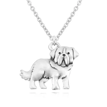 

Hippie Vintage St.Bernard Pendant Long Necklace Boho Dogs Anime Best Friend Gift Necklaces For Women Men Jewelry Collares Mujer