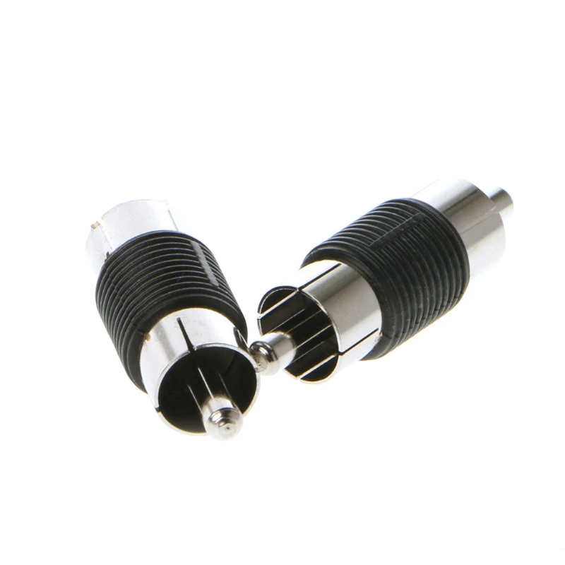 

2 Pcs RCA Male To Male Plug Coupler Connector Audio AV Cable Adapter